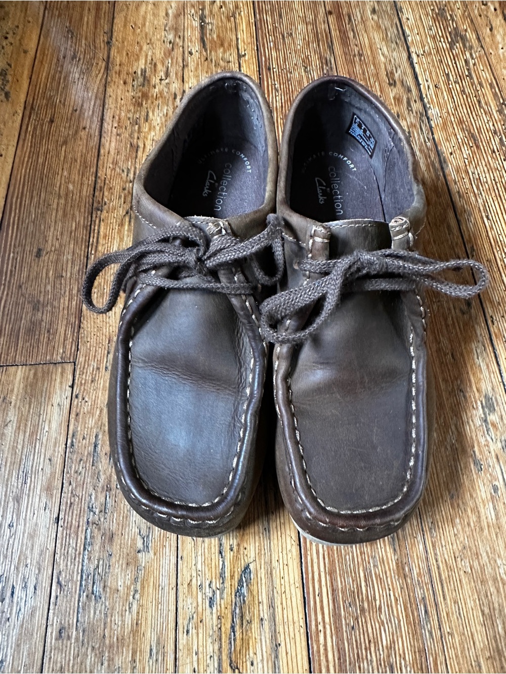 Clarks Women Wallabies Brown Leather Lace Up Oxford Shoes